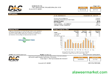 USA DLC business utility bill Word and PDF template, version 2